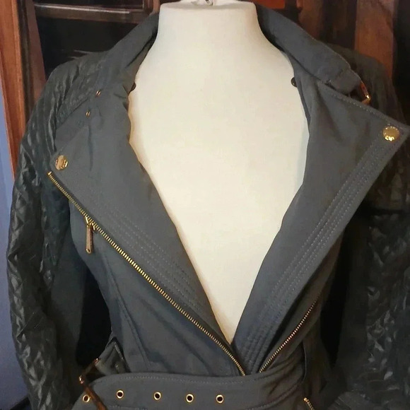 Michael kors XSPersonality Belted buckle quilted jacket SlimmingLightweight Grey - Picture 12 of 13